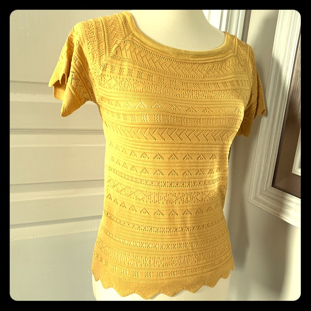 Francesca crochet mustard color top